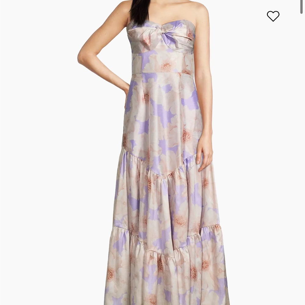 Hutch Rosewood Floral Strapless Gown